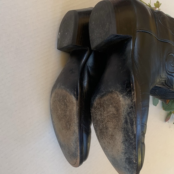 Black Jack Men’s Ranch Hand Almond Toe Leather Boots in Black - Picture 11 of 11